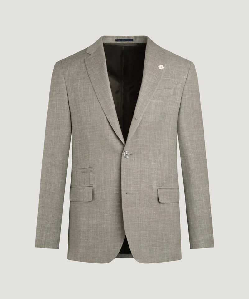 Colbert wol/zijde/linnen Zegna Cross-Ply lichtgroen