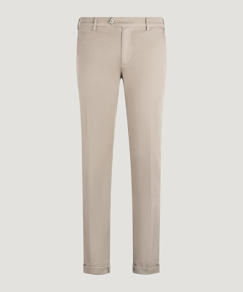 New York Style knitted chino katoen stretch taupe