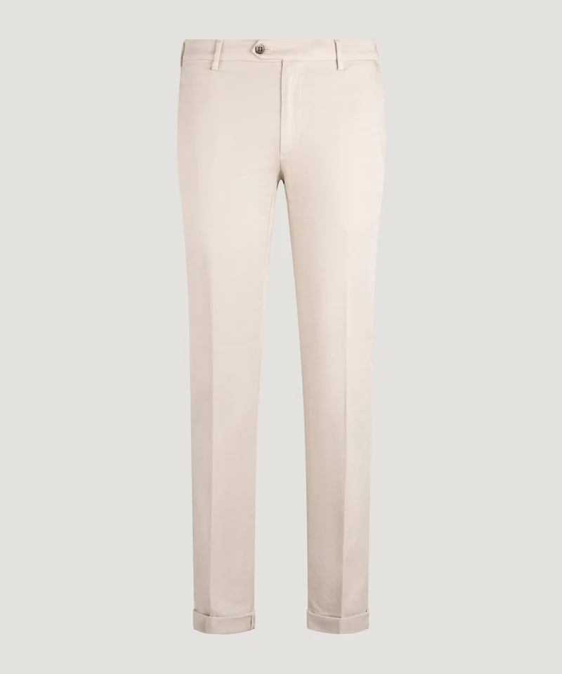 New York Style knitted chino katoen stretch zand