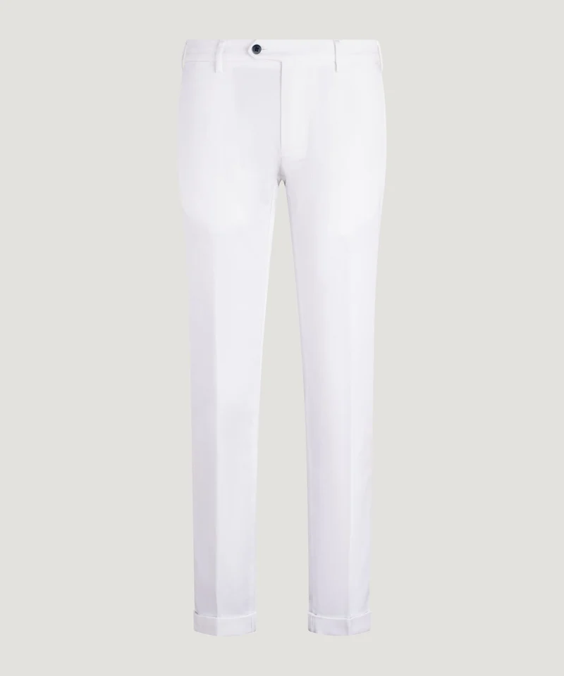 New York Style knitted chino katoen stretch wit