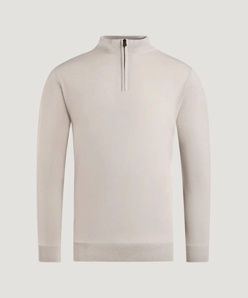 Cool Dry Easy Stretch half-zip trui beige
