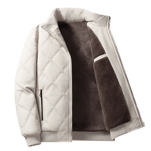 DiamondRuit Herenjas – Luxe Geruite Winterjas Met Warme Fleece Voering