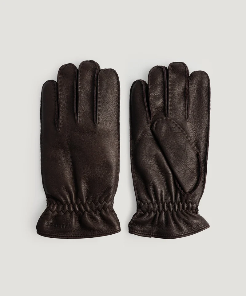 Handschoenen leer donkerbruin
