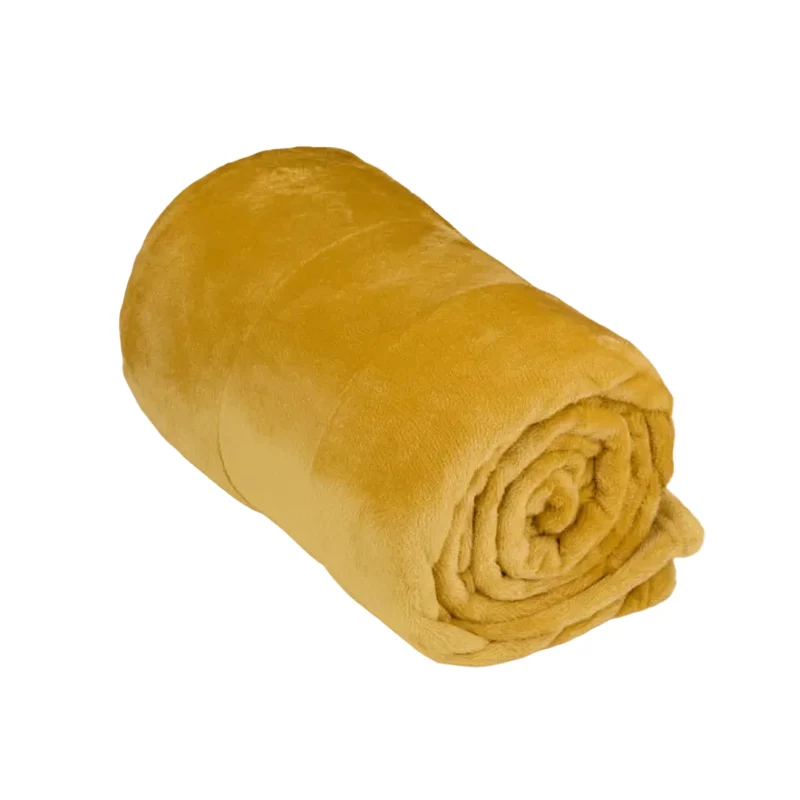 Arti Casa – Fleece deken – 150x200 cm – Mosterdgeel
