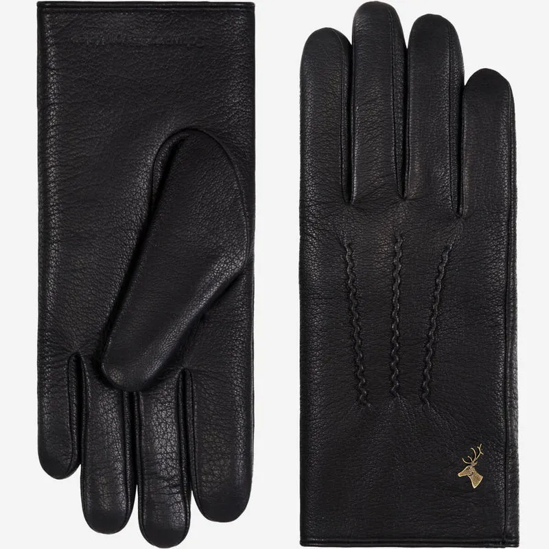 Alessandra (black) - Goatskin leather gloves with lambswool lining & touchscreen feature