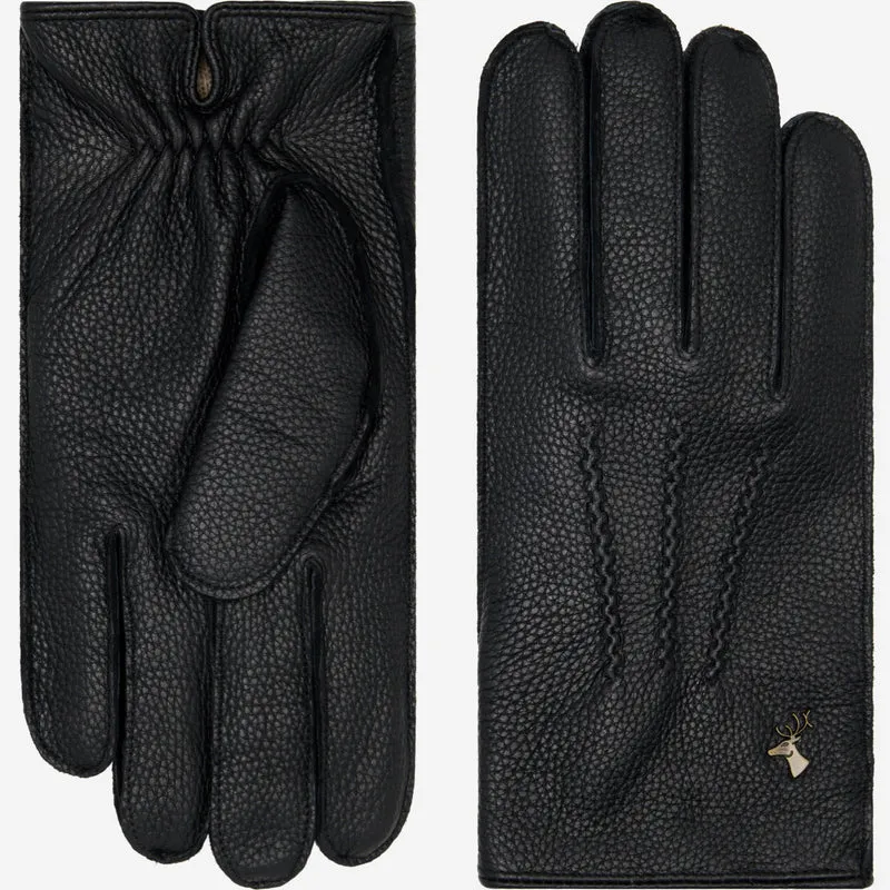 Charles (black) – Luxurious American deerskin leather gloves with warm cashmere lining