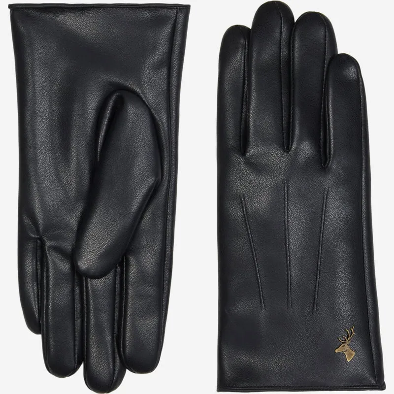Musk (black) - Vegan leather gloves with fleece lining & touchscreen feature