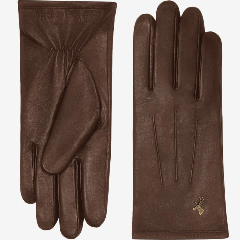Lily (dark brown) - Sheepskin leather gloves with warm fleece lining & touchscreen feature