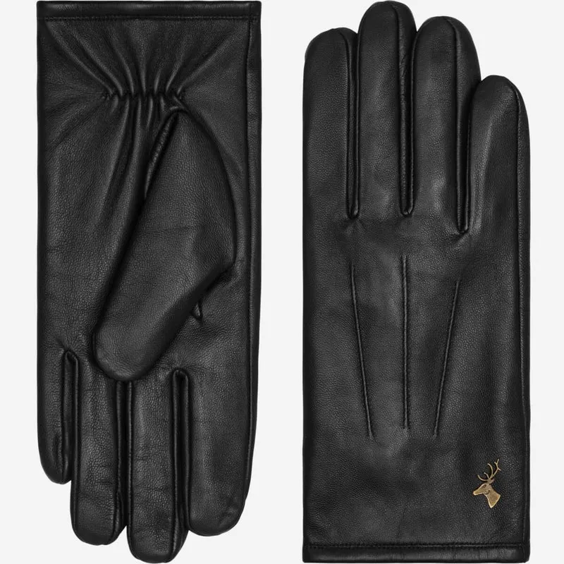 Jake (black) - Sheepskin gloves with warm fleece lining & touchscreen feature