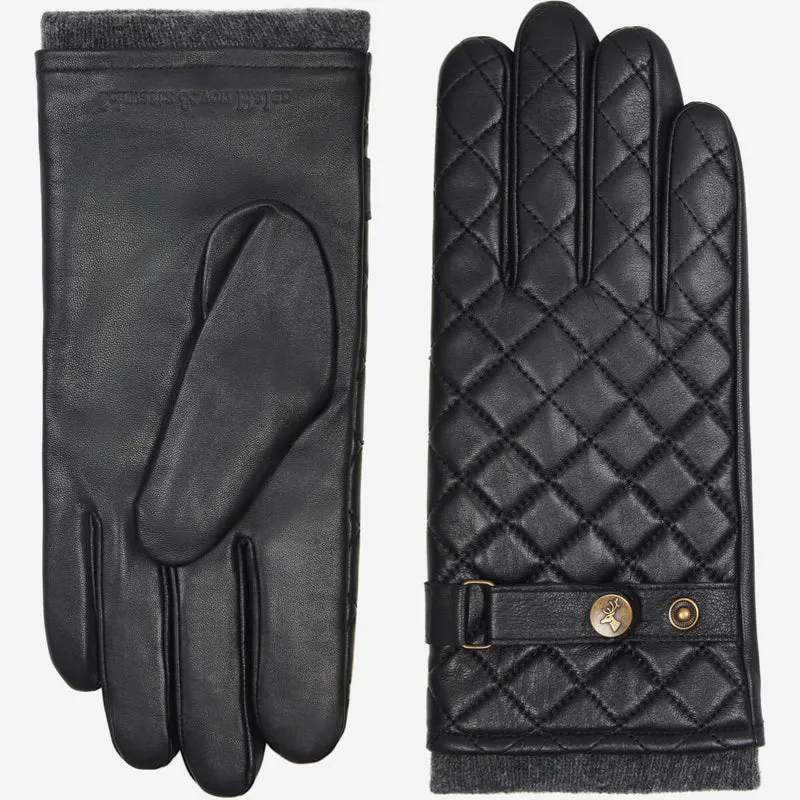 Smith (black) - Sheepskin leather gloves with snaps & touchscreen feature