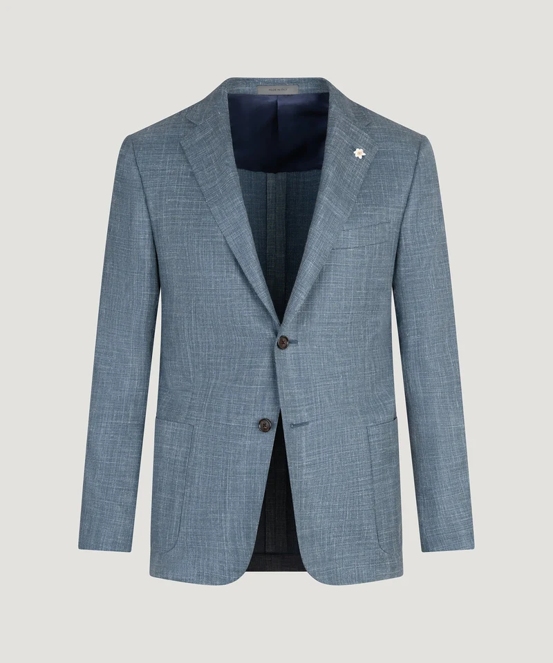 Colbert wol/zijde/linnen blauw