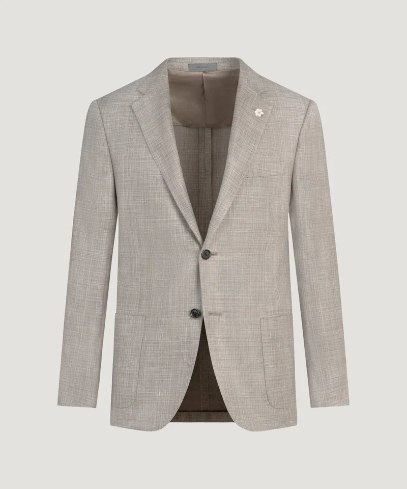 Colbert wol/zijde/linnen taupe