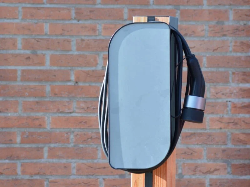 Montagepaal BlackCharge® EVshield – Vrijstaande Douglas Houten Laadpaal – Mono/Duo | Dubbel Laadstation Mogelijk