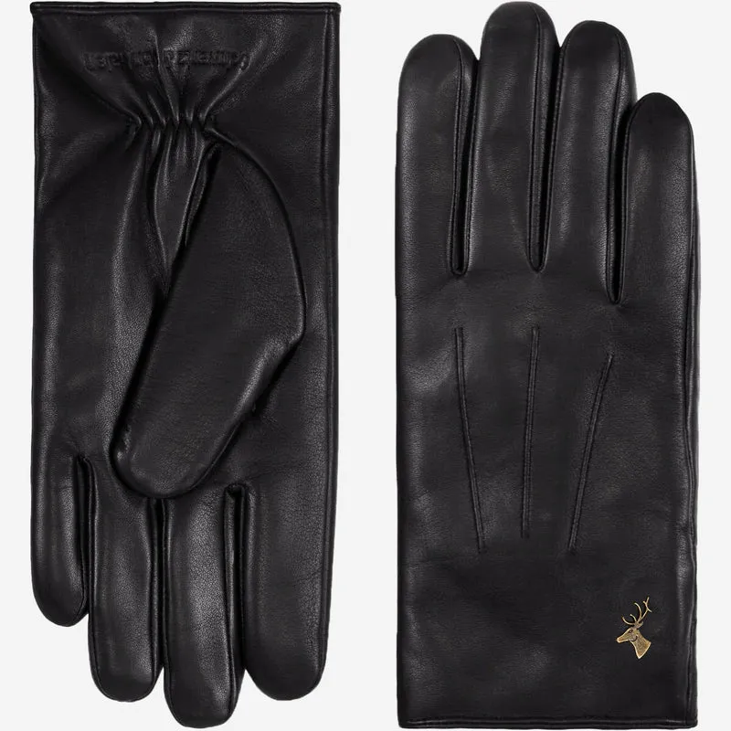 Al Capone (black) – Sheepskin leather gloves with luxurious faux fur lining & touchscreen feature