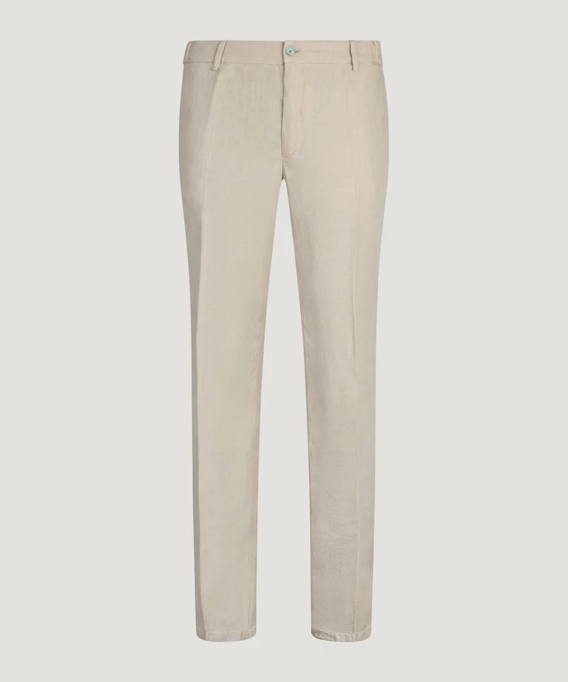 Pantalon gewassen linnen beige