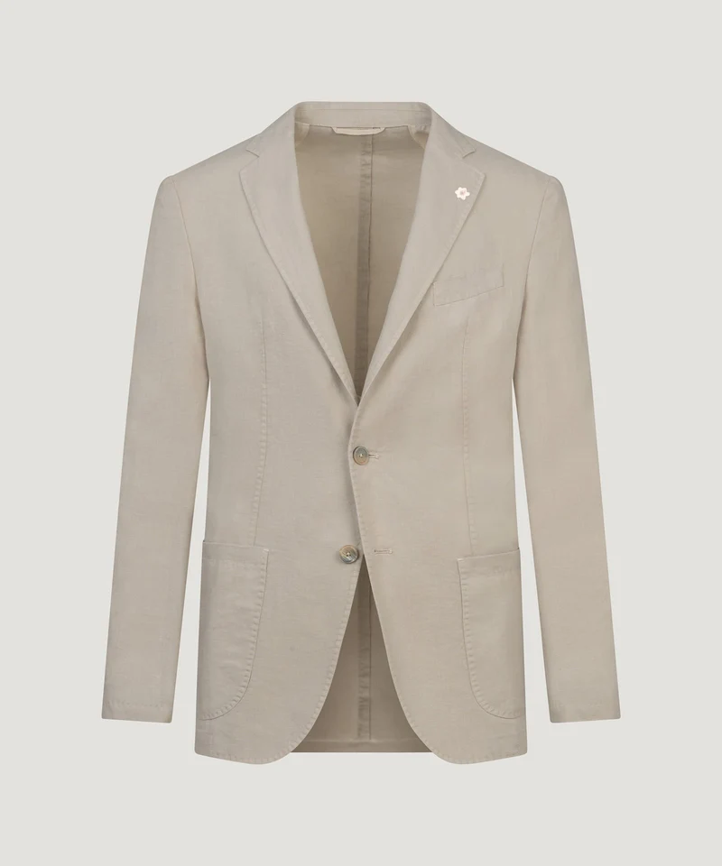 Colbert gewassen linnen beige