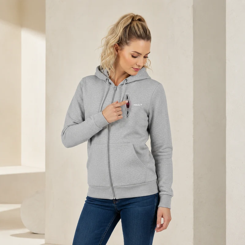Infrarood Verwarmde Zipper Hoodie – Vrouwen