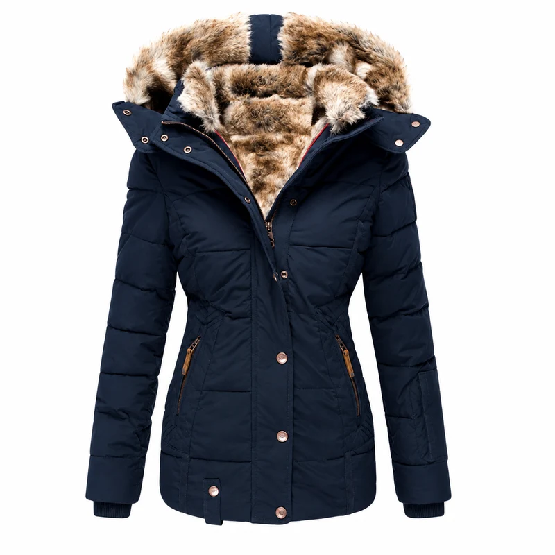 Winterjas Waterdicht Dames - Getailleerd - Afneembare Capuchon met Bont