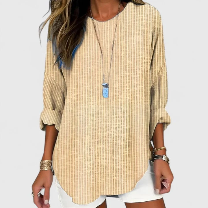 Dames blouse met verticale strepen en lange mouwen