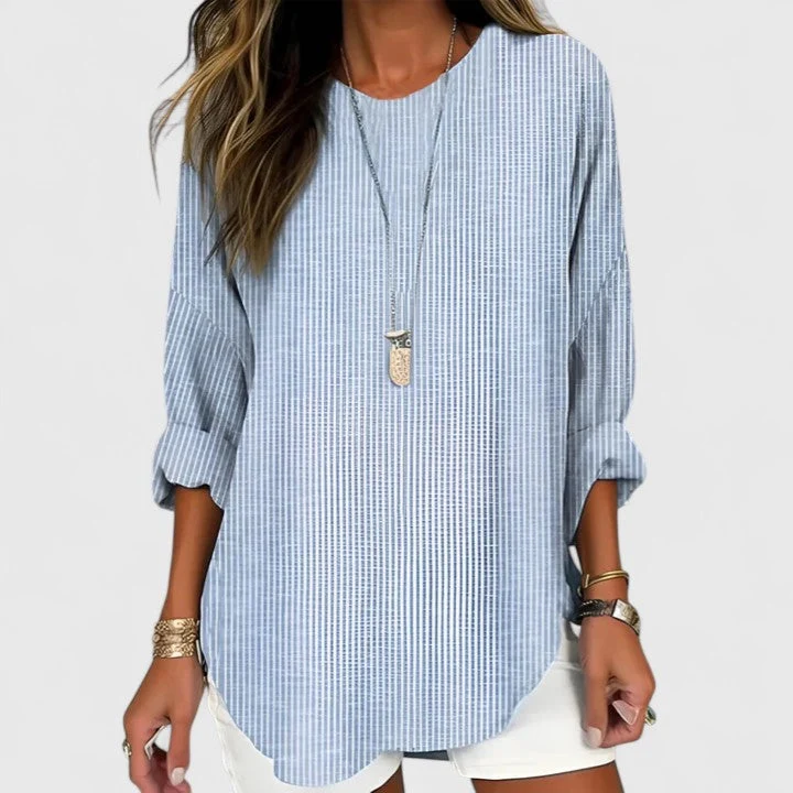 Dames blouse met verticale strepen en lange mouwen