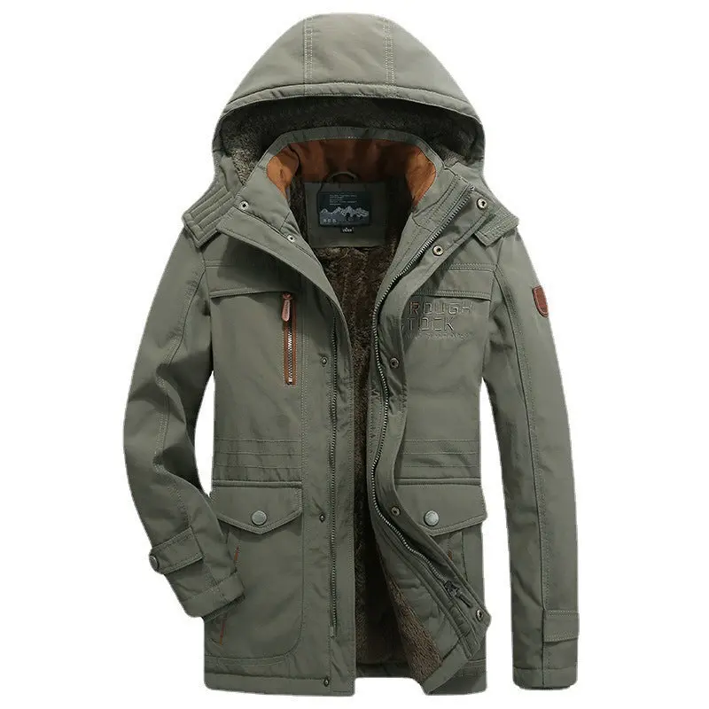 AlpVentura - Warme parka heren winterjas met capuchon
