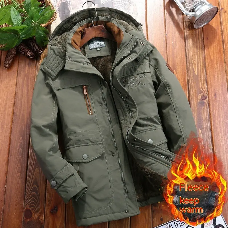 AlpVentura - Warme parka heren winterjas met capuchon