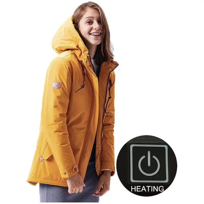 Halflange dames winterjas met IR verwarming - 5 kleuren