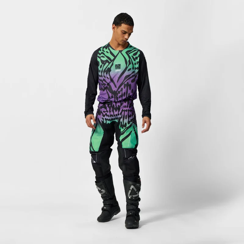Leatt Moto 4.5 Lite Crossshirt Luipaard paars