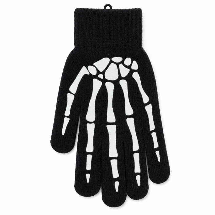 Handschoen met print skelet