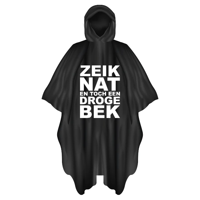 Poncho Zeiknat herbruikbaar zwart/wit one size
