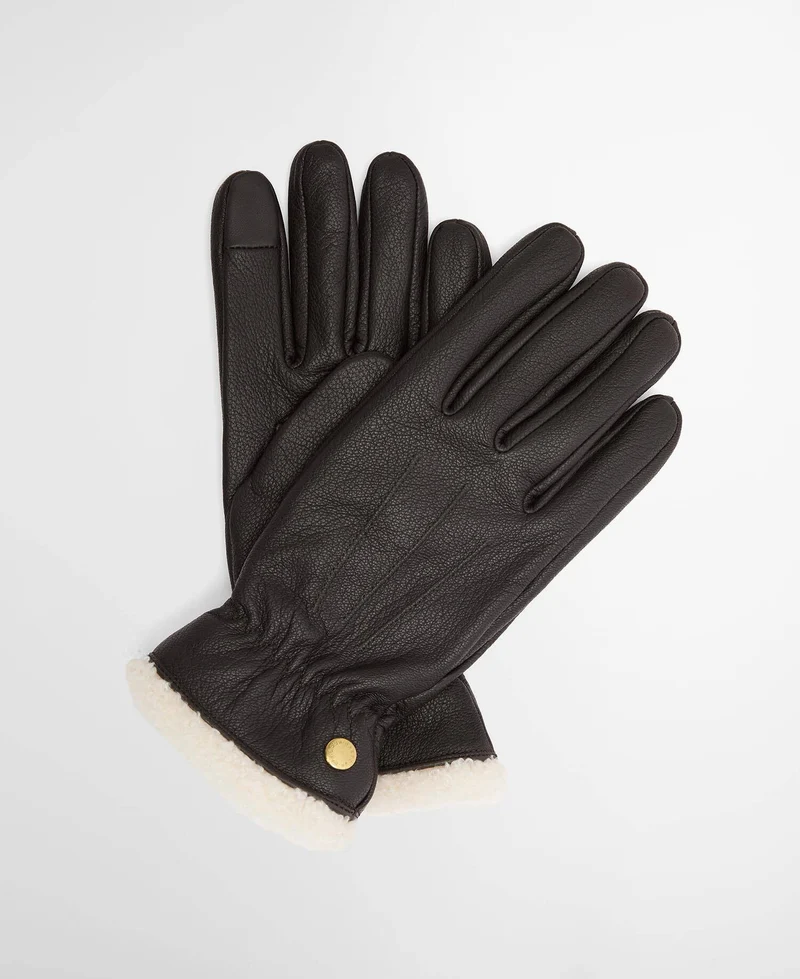 Barbour Bainford Leather Gloves, brown