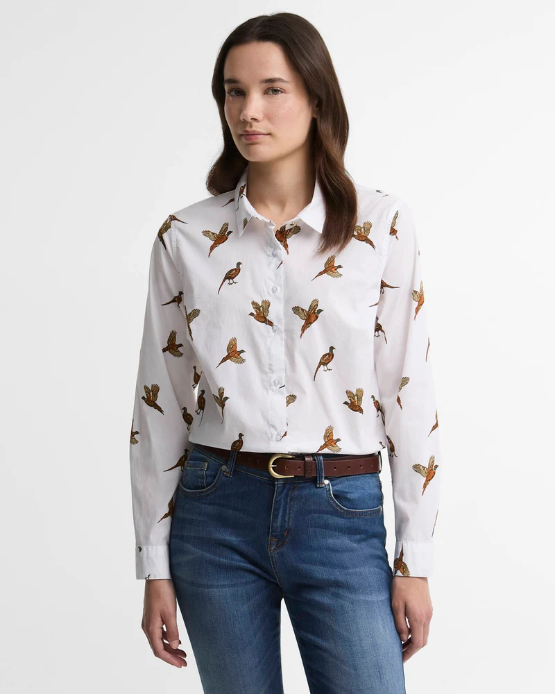 Barbour Brambles Tailored Long Sleeved Shirt, multi bird