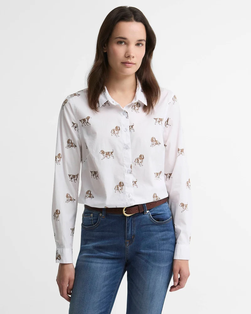 Barbour Brambles Tailored Long Sleeved Shirt, multi dog
