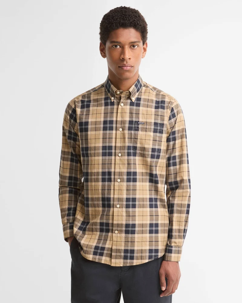 Barbour Wetheram Tailored Long Sleeved Shirt, birchwood dress tartan