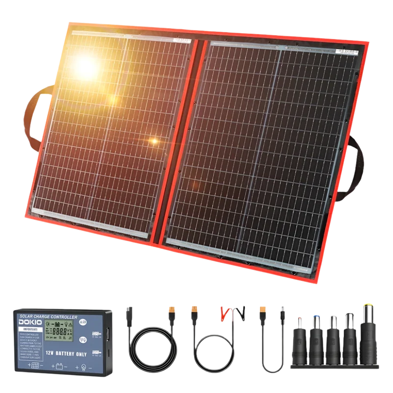 Dokio Draagbare Zonnepaneel 100W | Opvouwbaar zonnepaneel