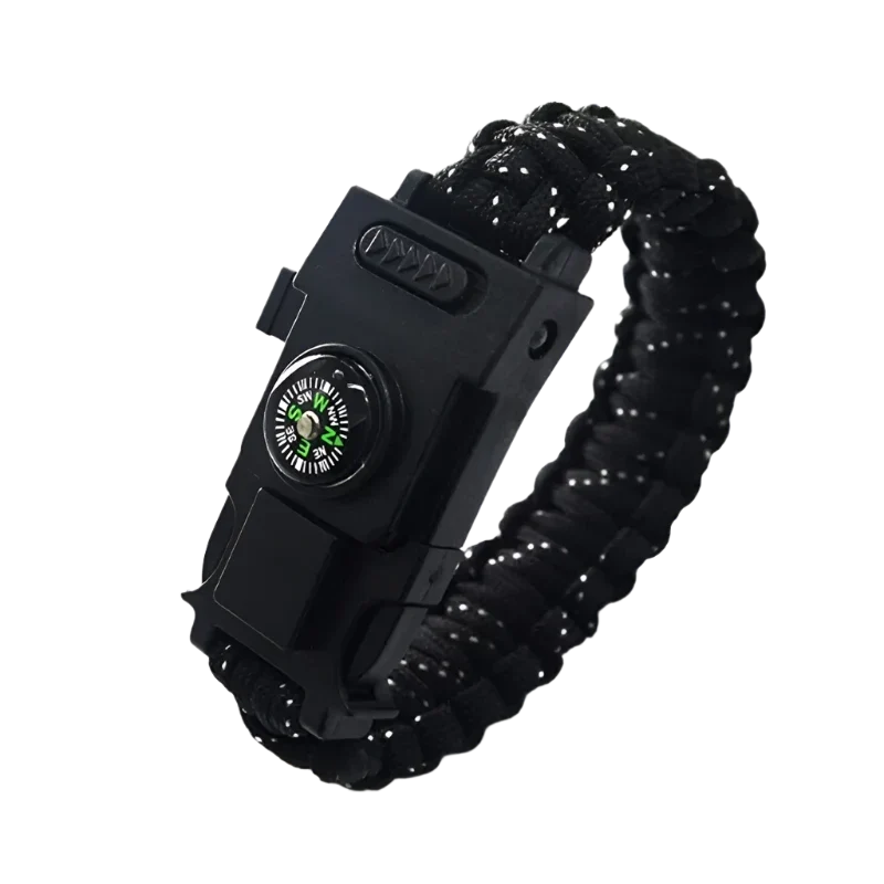 Alfa Survival paracord armband met kompas en LED licht