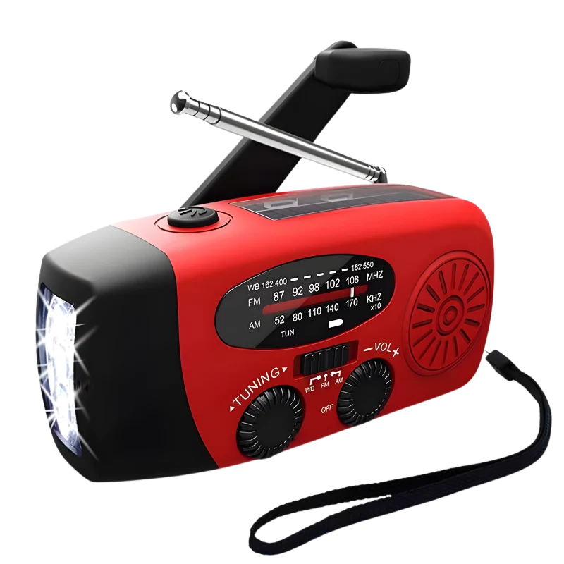 Noodradio met Zaklamp & Solar - altijd bereikbaar bij stroomuitval