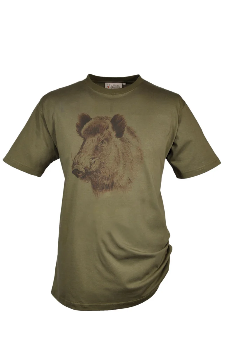 Hubertus T-shirt "Keiler", unisex, olive
