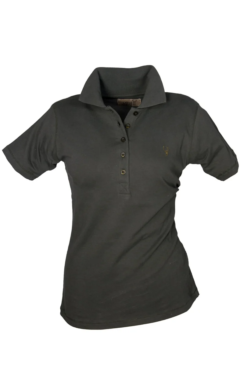 Hubertus Pique Shirt/Polo, dames, dark olive
