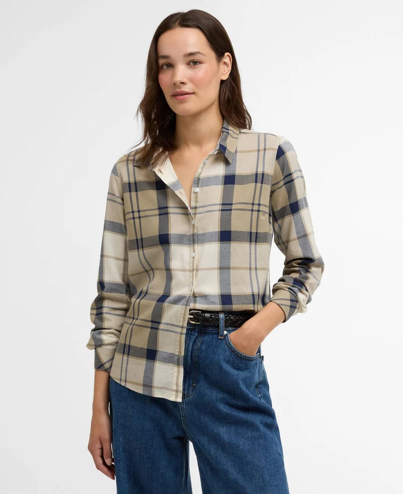 Barbour Bredon Check Shirt, dress navy tartan
