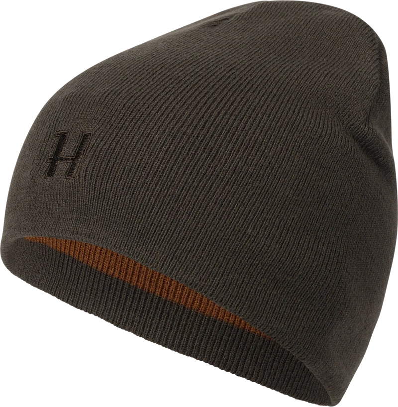 Härkila Reversible Beanie, shadow brown/rustique clay