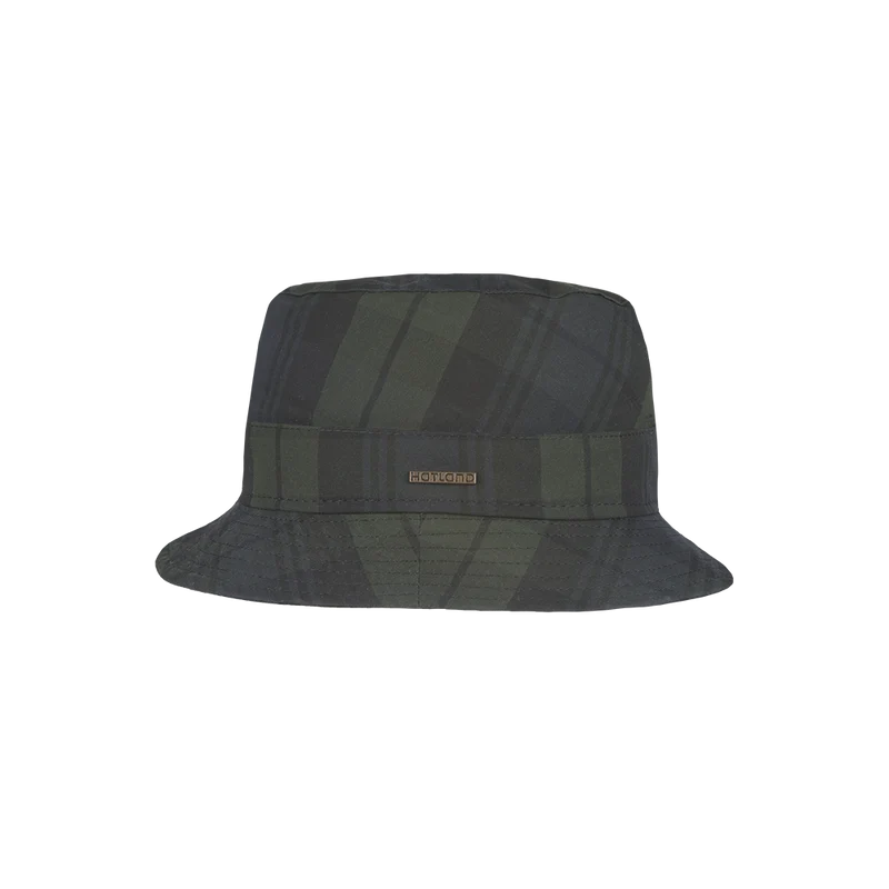Hatland Desmond Waxed Cotton Bucket Hat, geruit