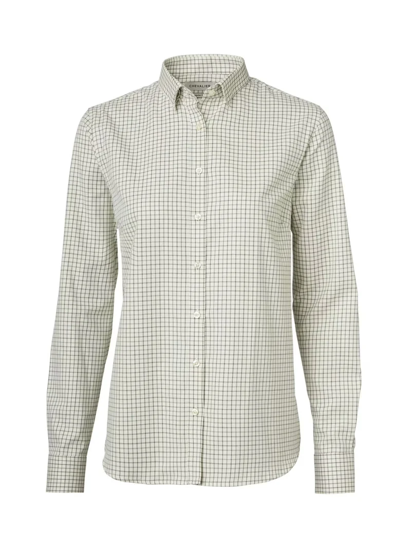 Chevalier Chorley Shooting Fit Shirt Women, thyme green tattersall