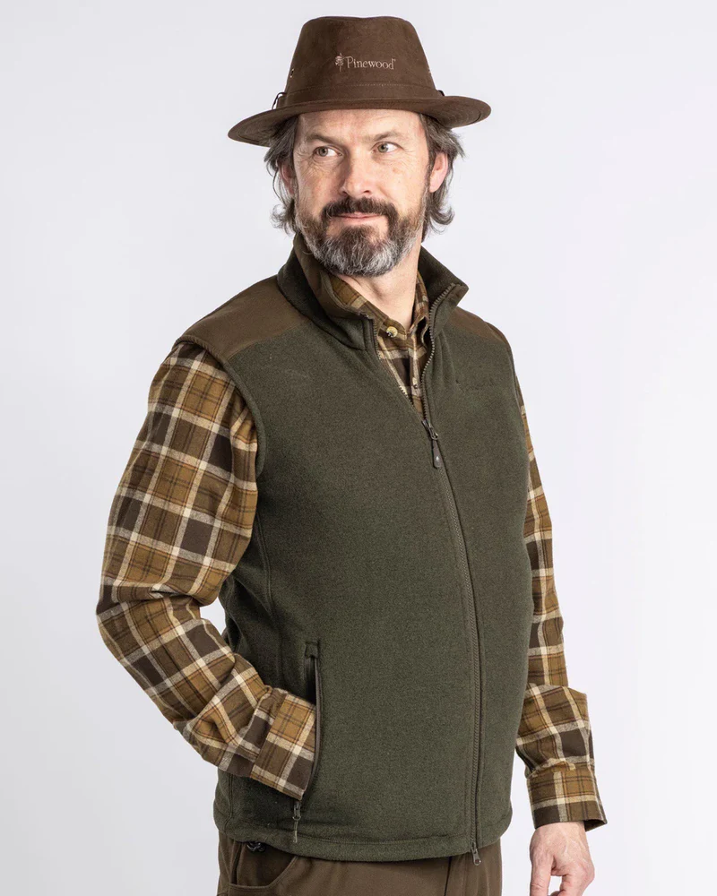 Pinewood Smaland Forest Fleece Vest Men, h. green