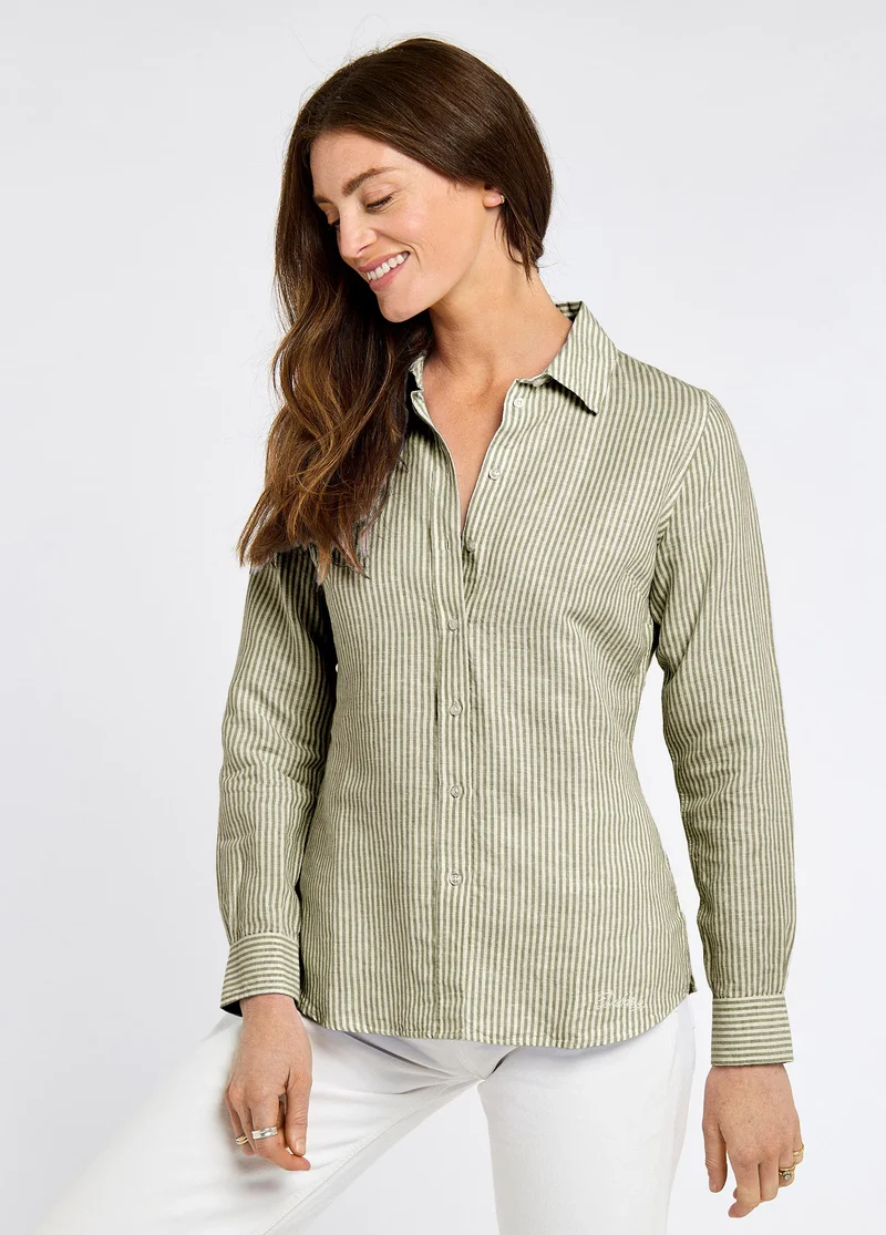 Dubarry Butterfly Shirt, khaki/white
