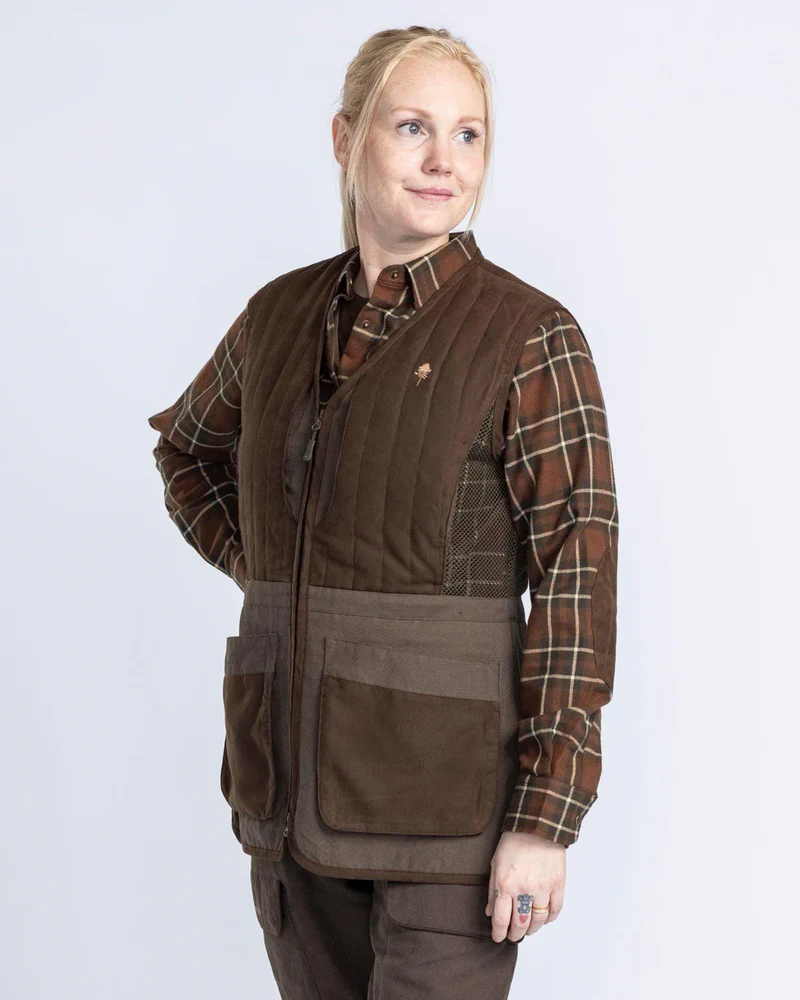 Pinewood Shooting Vest W, suede brown