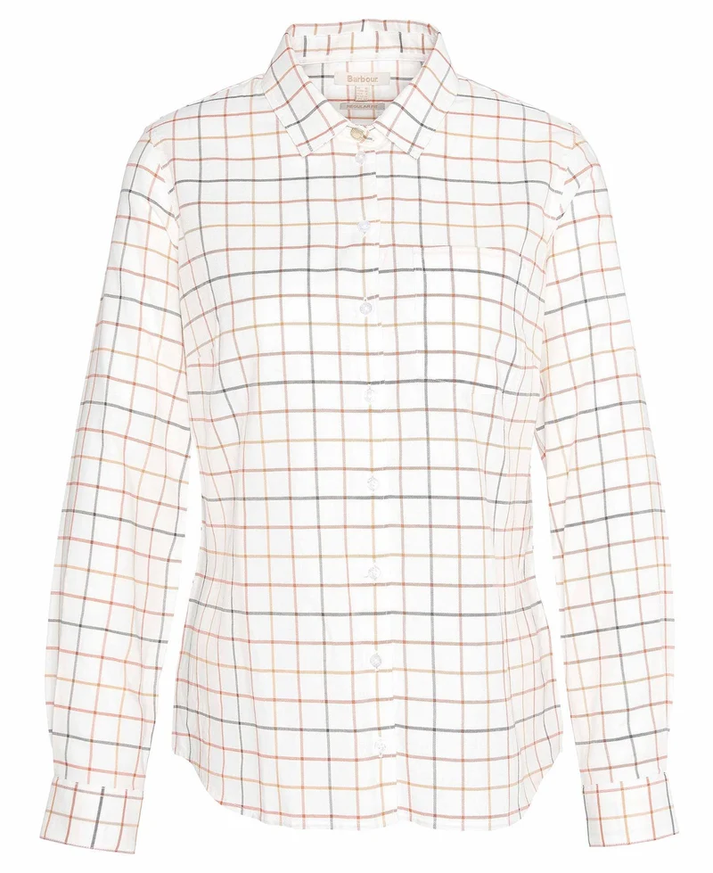 Barbour Triplebar Check Shirt, cloud/spiced pumpkin
