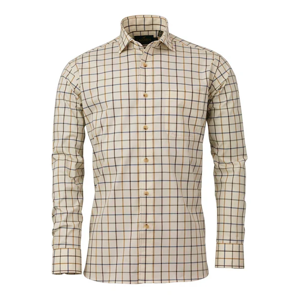 Laksen Axel Sporting Stretch Shirt, mustard/brownie/cornflower/forest