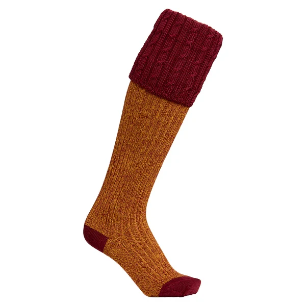 Laksen Westwood Mix Shooting Socks, gorse/wine