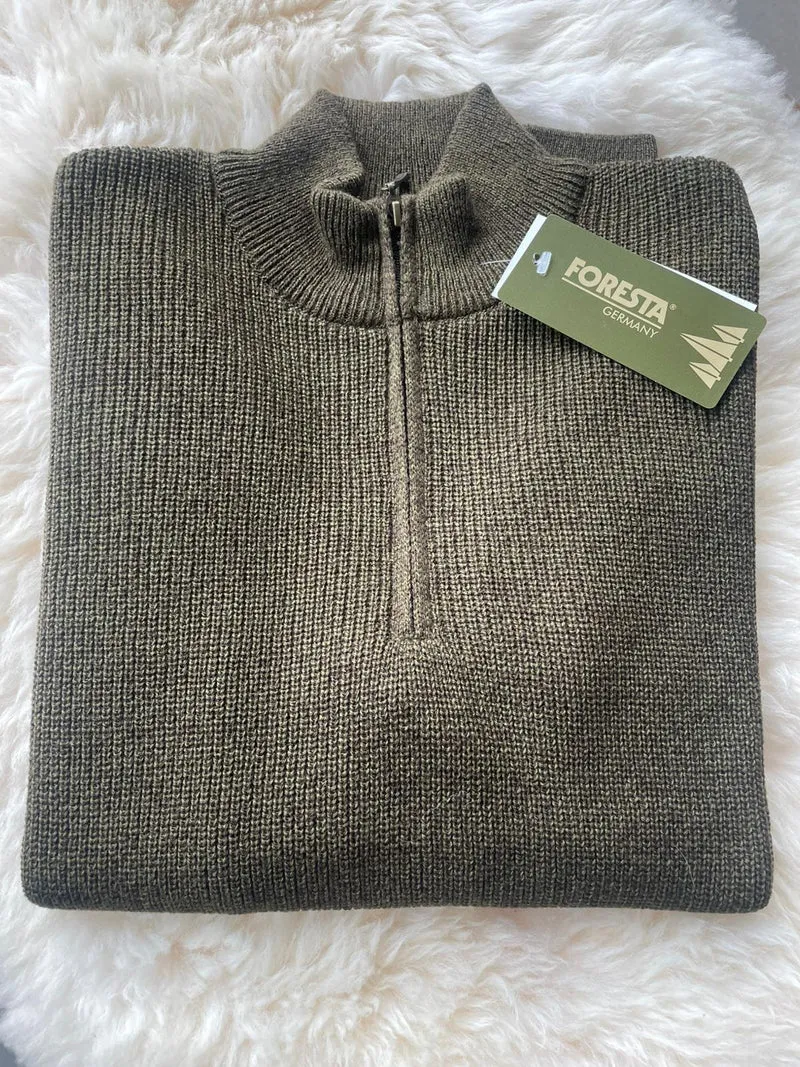 Foresta Kent herentrui met halve rits, olive